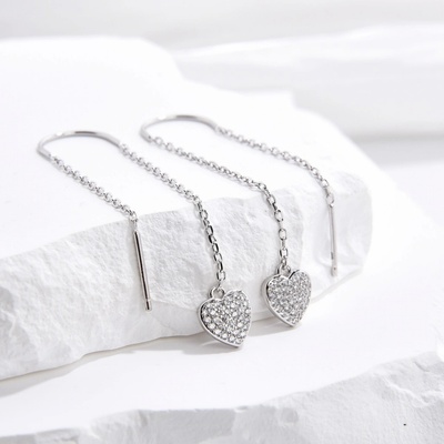 Jan Kos jewellery stříbrné náušnice srdce MHT-2997/SW00