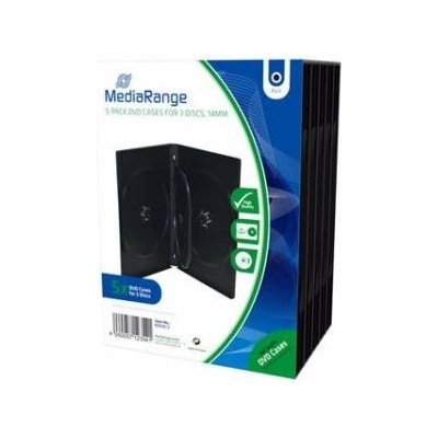 MediaRange DVD кутия за 3 диска, черна