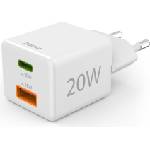 Hama Бързо мини зарядно 1x USB-C, 1x USB-A, PD, 20 W, бяло (HAMA-201991) - cybertrade