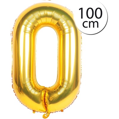 FUN RAG 606997 Héliový balón fóliový číslo 0 zlatá 100 cm