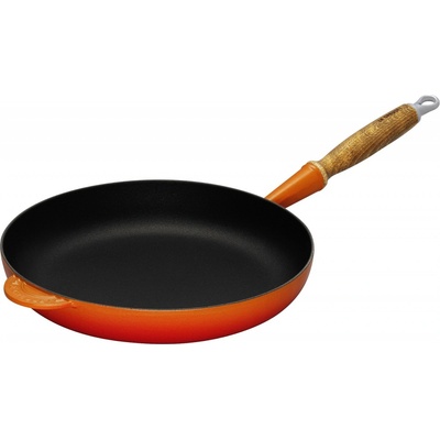 Le Creuset panvica okrúhla s drevenou rúčkou Oranžová 24 cm