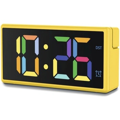 Hama Цифров часовник "Ibiza", многоцветен дисплей, с функция за зареждане през USB, жълт (HAMA-222210)