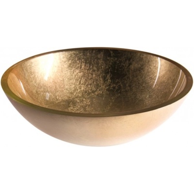 Inter Ceramic Стъклен умивалник за баня Ф42, за плот в злато (icg 042gold)