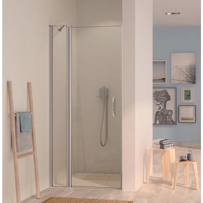 HÜPPE Trend 200 křídlové dveře pro sprchový kout do niky/s boční stěnou, stříbrná lesklá, čiré sklo s Anti-Plaque 100/200 cm
