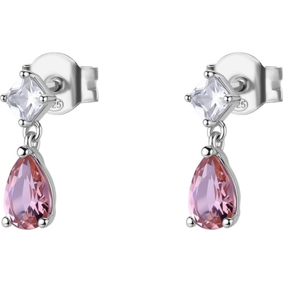 Brosway Strieborné visiace náušnice s kubickou zirkóniou Tender Pink Fancy FTP14
