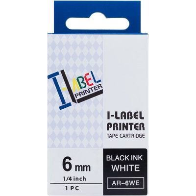 PRINTLINE kompatibilní páska s Casio, XR-6WE1, 6mm, 8m, černý tisk/bílý podklad PLTC19 , XR6WE1
