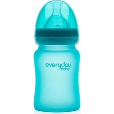 Everyday Baby Láhev sklo senzor turquoise 150ml
