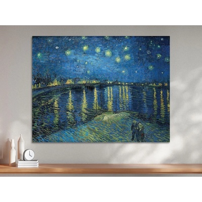 Hvězdná noc nad Rhonou - Vincent van Gogh Varianta: 80x60 cm - na KAPA desce 5 mm (k zavěšení)