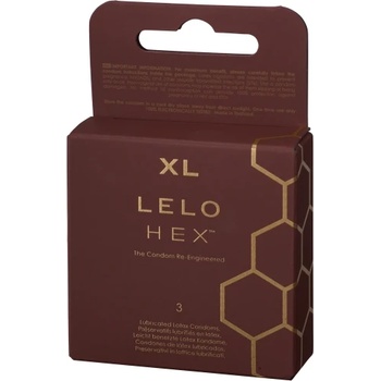 LELO 3 бр. Луксозни големи презервативи Lelo Hex XL