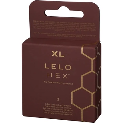 LELO 3 бр. Луксозни големи презервативи Lelo Hex XL