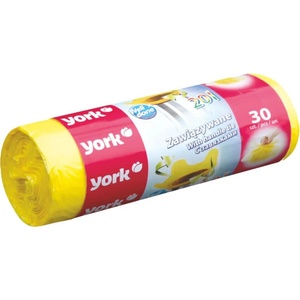  Торби за смет с връв York 20 l 30 бр. Жълти (2711049-9065)