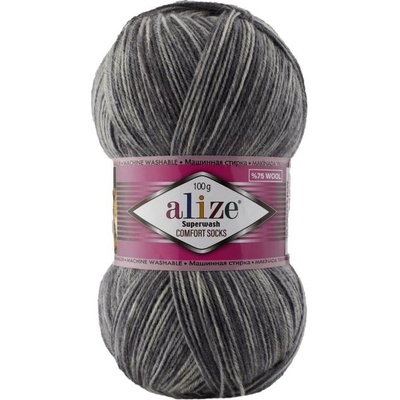 Alize Příze Superwash Comfort - 7676 šedá melange
