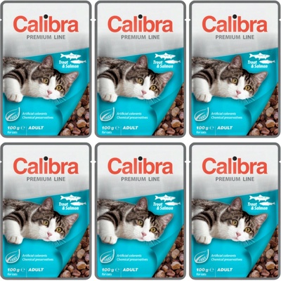 Calibra Premium Line Adult Trout & Salmon 6 x 100 g