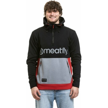 Meatfly мъжка технична суитшърт Tason Red Light / Silver Meatfly | Cheren | МЪЖЕ | L