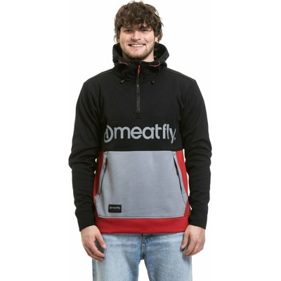 Meatfly мъжка технична суитшърт Tason Red Light / Silver Meatfly | Cheren | МЪЖЕ | L