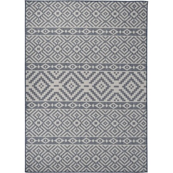 Image 1 of vidaXL Градински плоскотъкан килим, 120x170 см, сини шевици (340837)