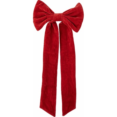 Bloomingville Dekorativní sametová mašle Ruby Red, červená barva, textil