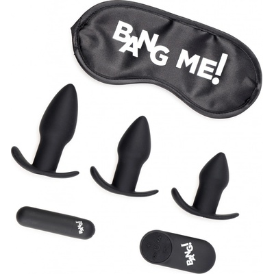 Bang! Backdoor Adventure Kit 3pc Butt Plug Set Bullet & Blindfold Black