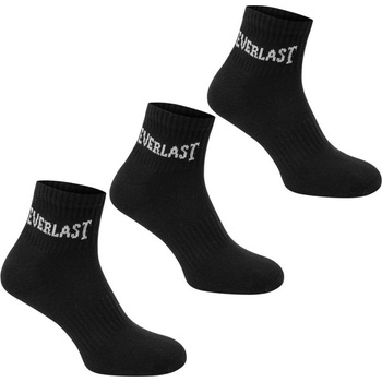 Everlast Quarter Sock 3 Pack Black Chd