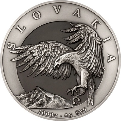 Česká mincovna Stříbrná kilogramová mince Orel 2024 vysoký reliéf stand 1000 g