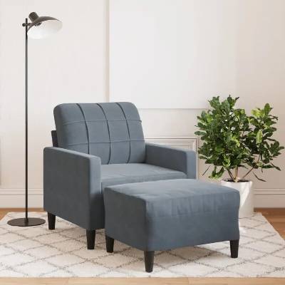 vidaXL 11461.3278258 s podnožkou tmavě šedé 60 cm samet