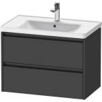 Duravit Ketho. 2 - Шкафче за умивалник 55x78x46 см, 2 чекмеджета, графит матово K25283049490000 (K25283049490000)