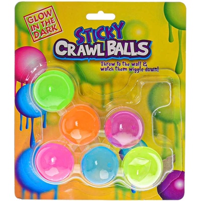 Míček lepící svítící ve tmě 4 cm 6 ks