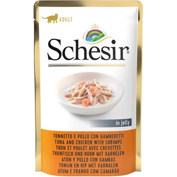 Schesir Cat Tuniak a kuracie filety s krevetami 85 g