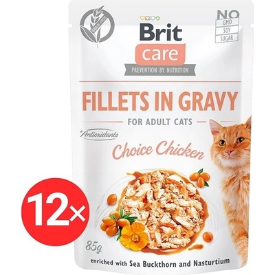 Brit Care Cat Fillets in Gravy Choice Chicken 12 x 85 g
