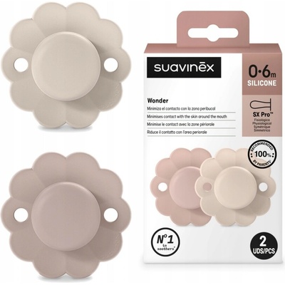 Suavinex cumlík Sx Pro fyziologický 2 ks Wonder Pale Mauve + Mauve Chalk