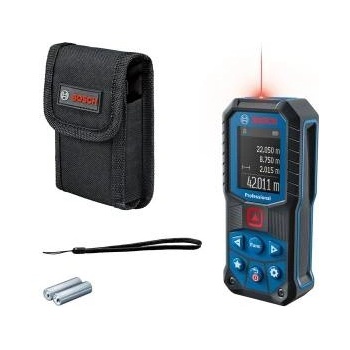 Bosch Лазерен далекомер Bosch Professional GLM 50-22, Обхват на измерване 50 м, Лазерен диод 635 nm, Точност ± 1, 5 мм, IP65, 2 акумулатори 1, 5 V LR6(AA), Защитна чанта, Презрамка за носене