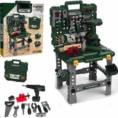 JOKO Detský stolík s náradím v kufríku 98ks s Vŕtačkou na batérie