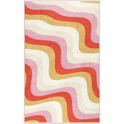 Mila Home Жълто-розов килим подходящ за пране 80x150 cm Creamy Raspberry Swirl - Mila Home (HKG-MMN-Colorful-018-80x150)