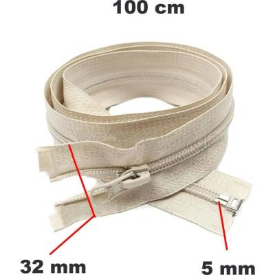 Zip spirálový Dělitelný Béžový 5 mm délka 100 cm