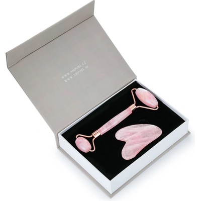 AmPure Dárková sada s masážním válečkem (rollerem) a kamenem Gua Sha Růženín