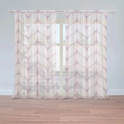 Sablio Záclony Bledoružové pletenie: 2ks 150x250cm