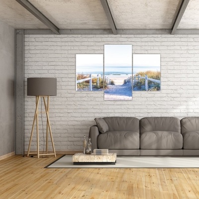 Divio Třídílný obraz na plátně pláž, vzor 12400 Velikost: 120x180 cm