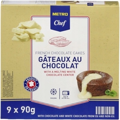 METRO Chef Fondant s bielou čokoládou (9 x 90 g) 810 g