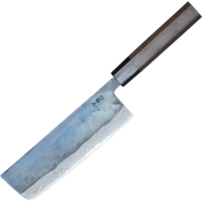 Dellinger Nakiri Knife 170 mm - KIYA Suminagashi Damascus 11 layers