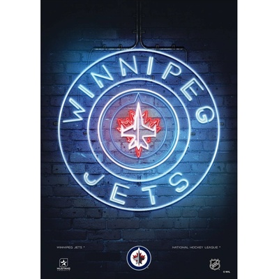 Mustang Plagát Winnipeg Jets NHL Neon 12" x 16"