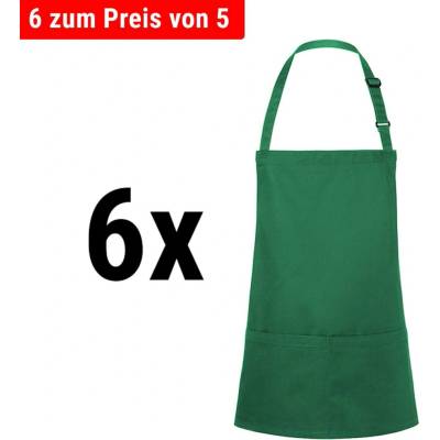 G.Gastro 6 Kusů Karlowsky Zástěra s laclem krátká Basic lesní zelená D9785630