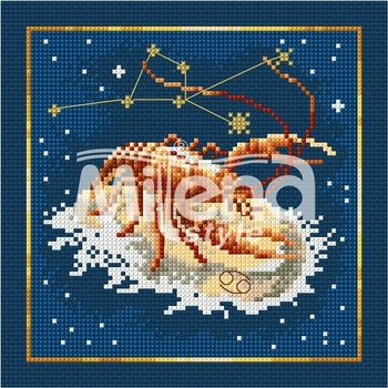 Milena Style Зодия Рак - гоблен със схема конци Ariadna