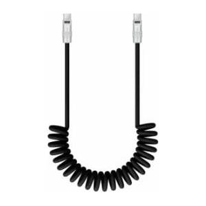Fisher Price Newell USB-C to USB-C 100W cable, 1.5m, silicone, coiled, black