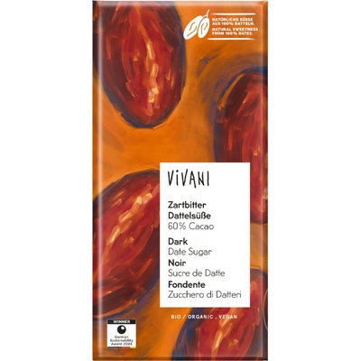 Vivani hořká s datlovým cukrem 60% BIO vegan 80 g