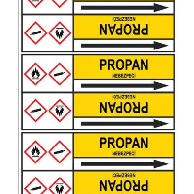 Značení potrubí, propan PZ 007755