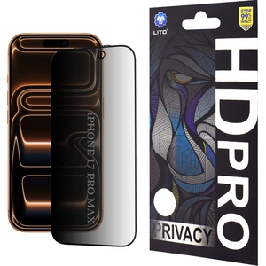 LITO Протектор за iPhone 17 Pro Max - Lito - HD Pro Privacy - Черен