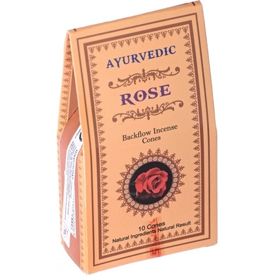 Ayurvedic Vonné kužele Tekoucí Dým Rose 10 ks – Zboží Dáma