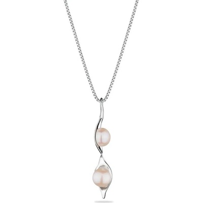 Swan Сребърно колие със сладководна бяла перла GP036W Swan
