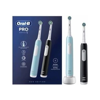 Oral-B Комплект електрически четки за зъби Braun Oral-B Pro1 Duo Синьо/Черно