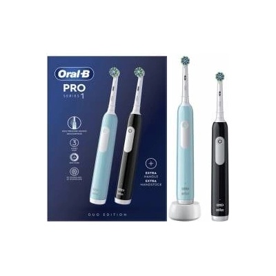 Oral-B Комплект електрически четки за зъби Braun Oral-B Pro1 Duo Синьо/Черно